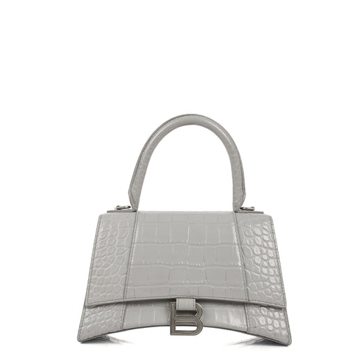 Picture of Balenciaga Top Handle Hourglass Top Handle Small in Grey, Exotic Effect Leather
