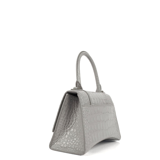 Picture of Balenciaga Top Handle Hourglass Top Handle Small in Grey, Exotic Effect Leather