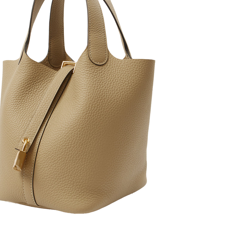 Picture of Hermes Tote Picotin 18 in Trench, Clemence Leather