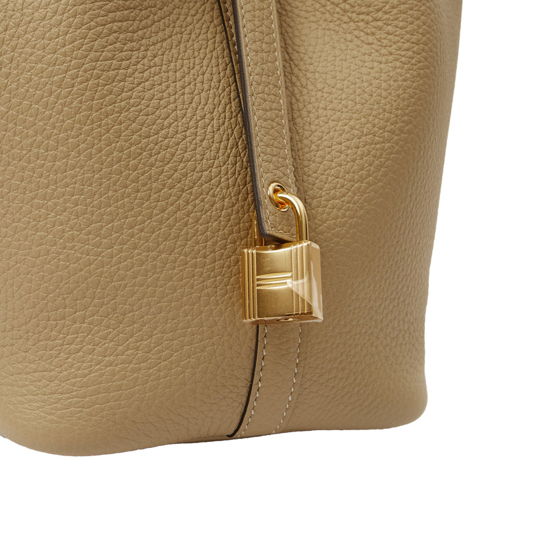 Picture of Hermes Tote Picotin 18 in Trench, Clemence Leather