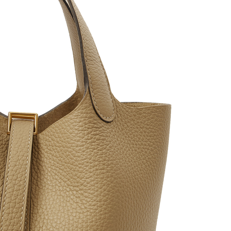 Picture of Hermes Tote Picotin 18 in Trench, Clemence Leather