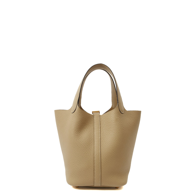 Picture of Hermes Tote Picotin 18 in Trench, Clemence Leather