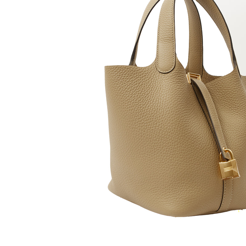 Picture of Hermes Tote Picotin 18 in Trench, Clemence Leather