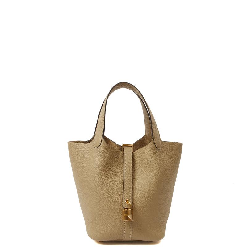 Picture of Hermes Tote Picotin 18 in Trench, Clemence Leather