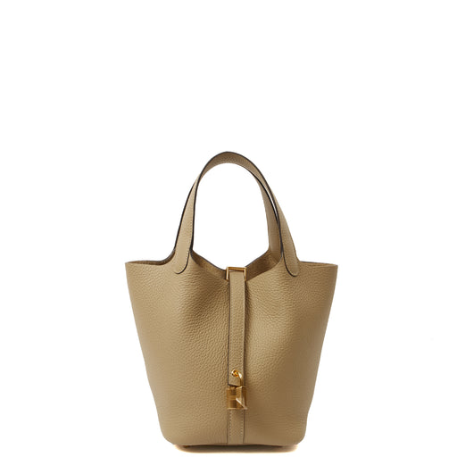 Picture of Hermes Tote Picotin 18 in Trench, Clemence Leather