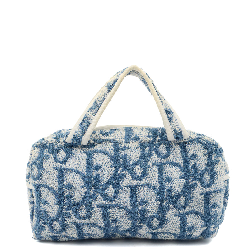 Picture of Christian Dior Top Handle Trotter - Mini in Blue, Fabric