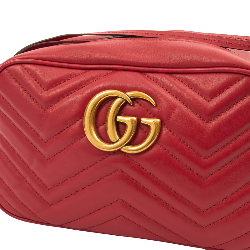 Picture of Gucci Cross Body Marmont Shoulder Bag - Small in Red, Leather