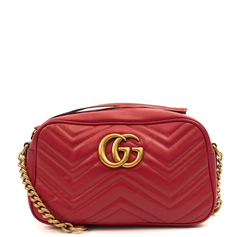 Picture of Gucci Cross Body Marmont Shoulder Bag - Small in Red, Leather