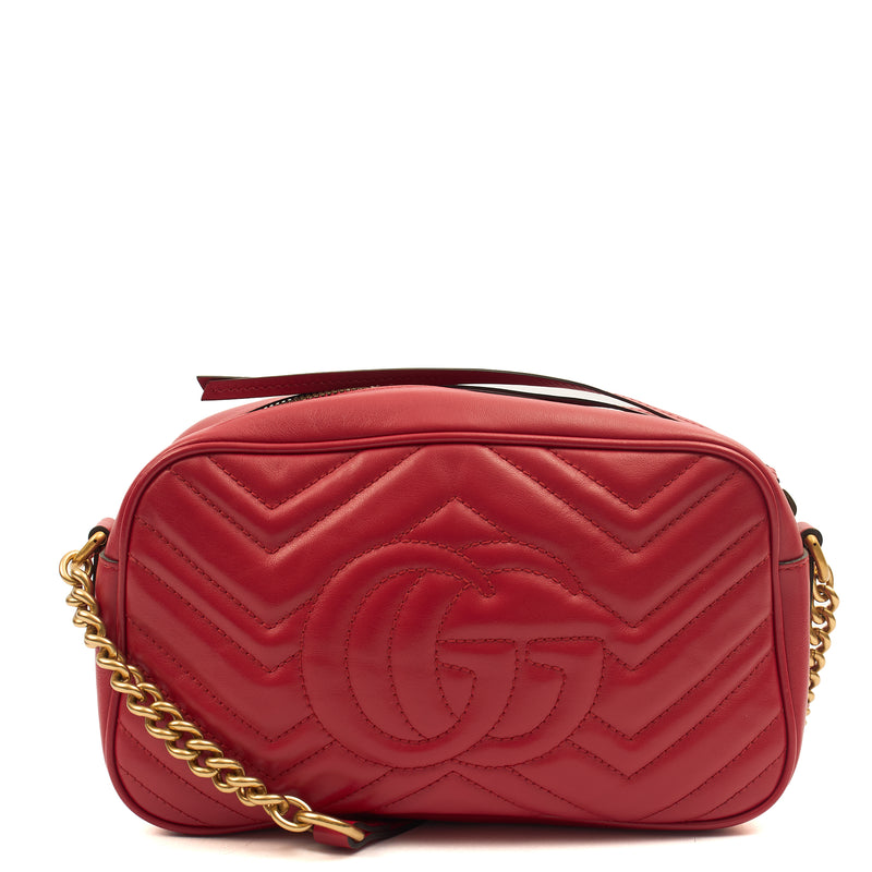 Picture of Gucci Cross Body Marmont Shoulder Bag - Small in Red, Leather