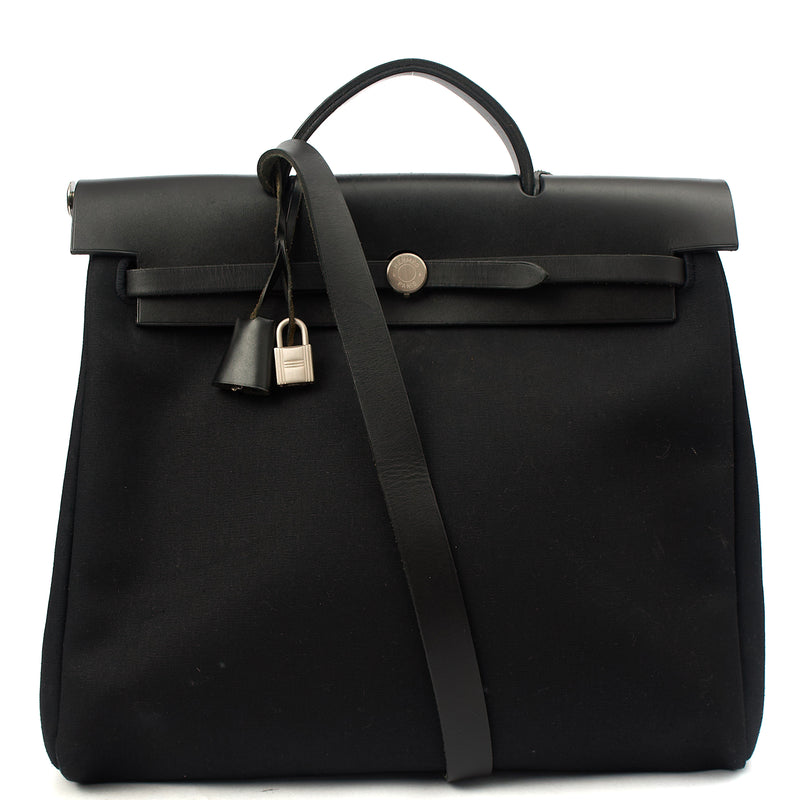 Picture of Hermes Tote Herbag Zip 39 in Black, Fabric