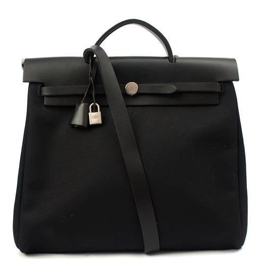 Picture of Hermes Tote Herbag Zip 39 in Black, Fabric