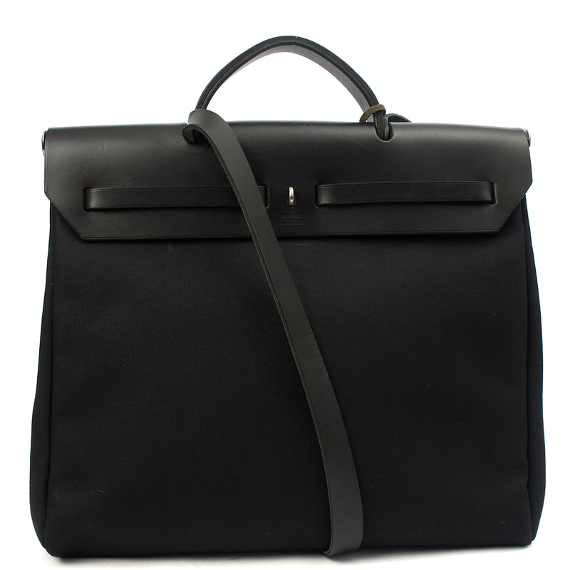 Picture of Hermes Tote Herbag Zip 39 in Black, Fabric