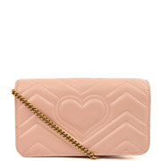Picture of Gucci Cross Body Marmont Wallet On Chain in Bronze, Exotic Effect Leather