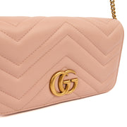 Picture of Gucci Cross Body Marmont Wallet On Chain in Bronze, Exotic Effect Leather