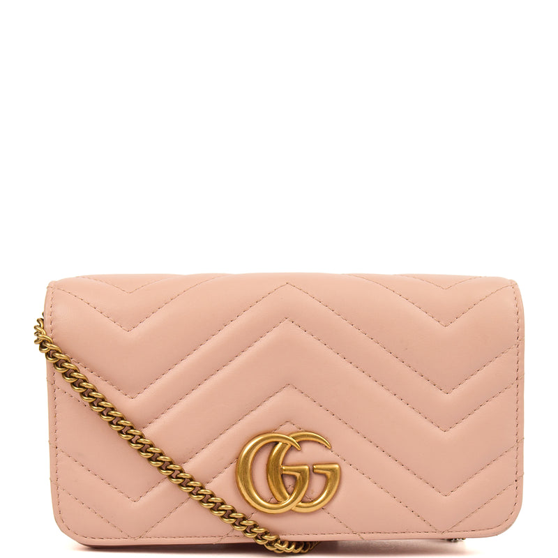 Picture of Gucci Cross Body Marmont Wallet On Chain in Bronze, Exotic Effect Leather