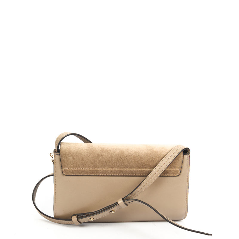 Picture of Chloe Cross Body Faye - Wallet on Strap in Motty Grey, Calfskin Leather