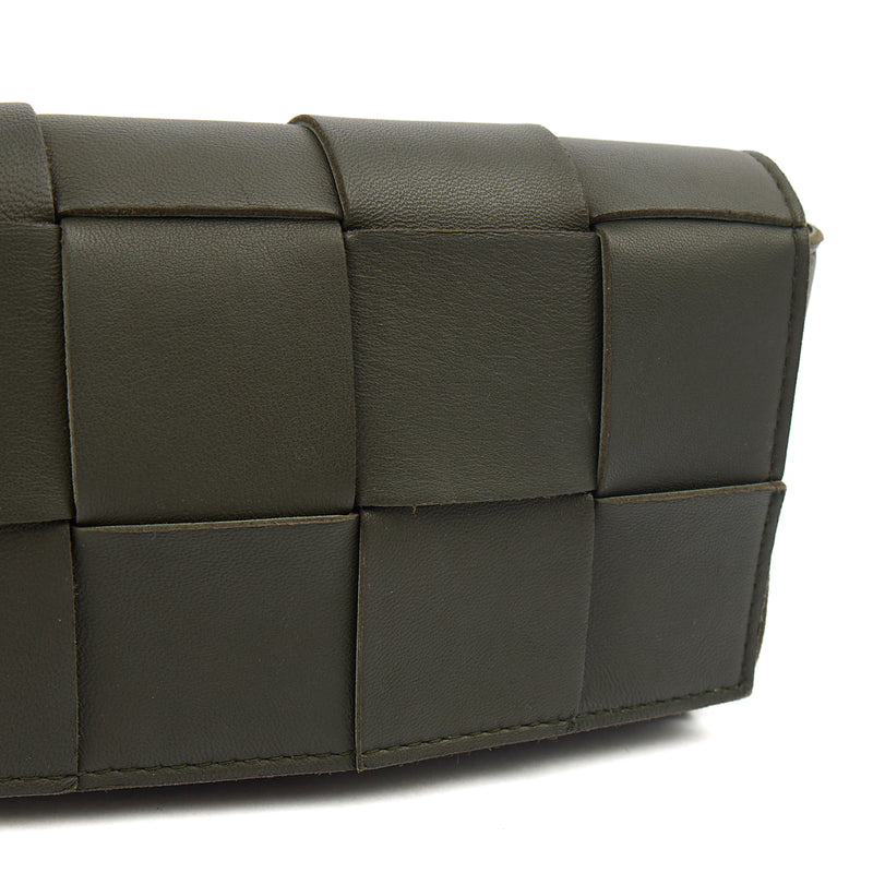 Picture of Bottega Veneta Cross Body Cassette Belt Bag in Green, Intrecciato Nappa