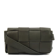 Picture of Bottega Veneta Cross Body Cassette Belt Bag in Green, Intrecciato Nappa