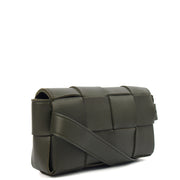 Picture of Bottega Veneta Cross Body Cassette Belt Bag in Green, Intrecciato Nappa
