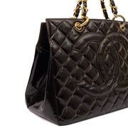 Picture of Chanel Tote Chain Tote in Black, Patent Leather
