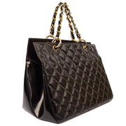 Picture of Chanel Tote Chain Tote in Black, Patent Leather