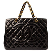 Picture of Chanel Tote Chain Tote in Black, Patent Leather