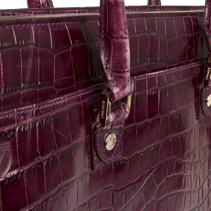 Picture of Aspinal of London Tote Tote in Purple, Exotic Effect Leather