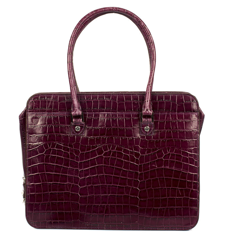 Picture of Aspinal of London Tote Tote in Purple, Exotic Effect Leather