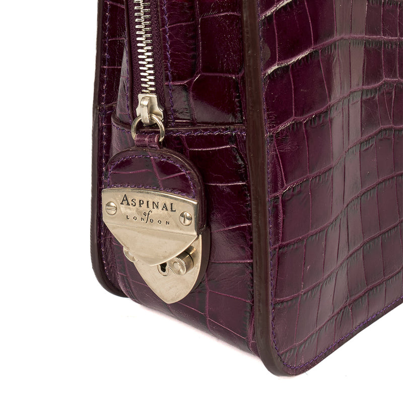Picture of Aspinal of London Tote Tote in Purple, Exotic Effect Leather