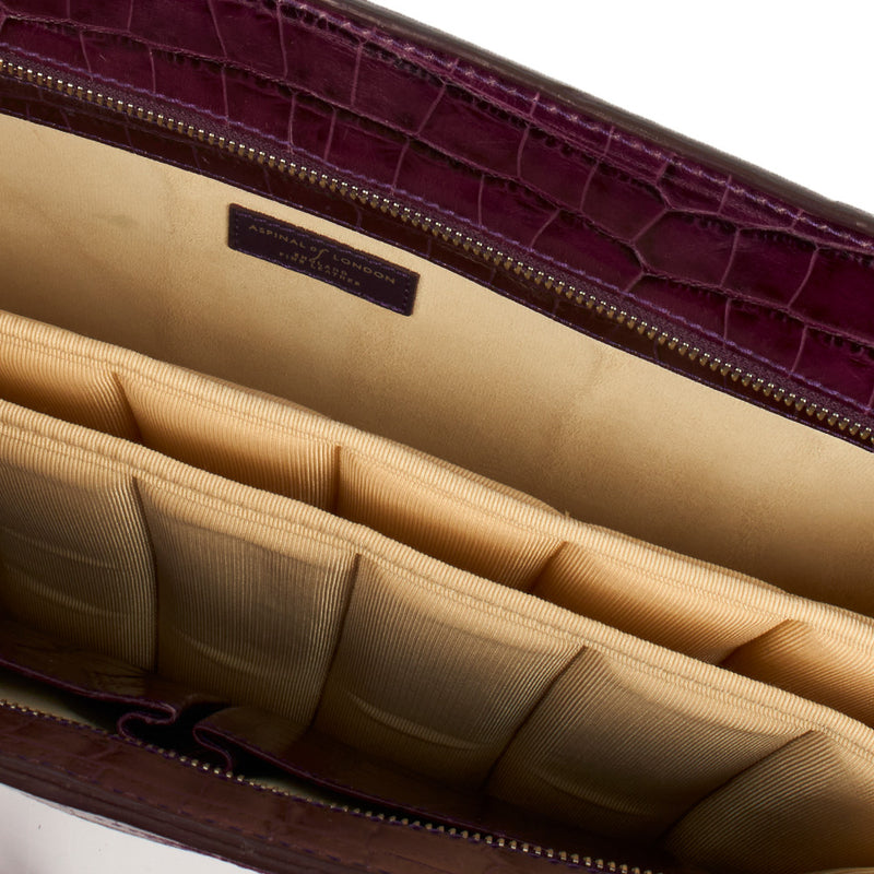 Picture of Aspinal of London Tote Tote in Purple, Exotic Effect Leather