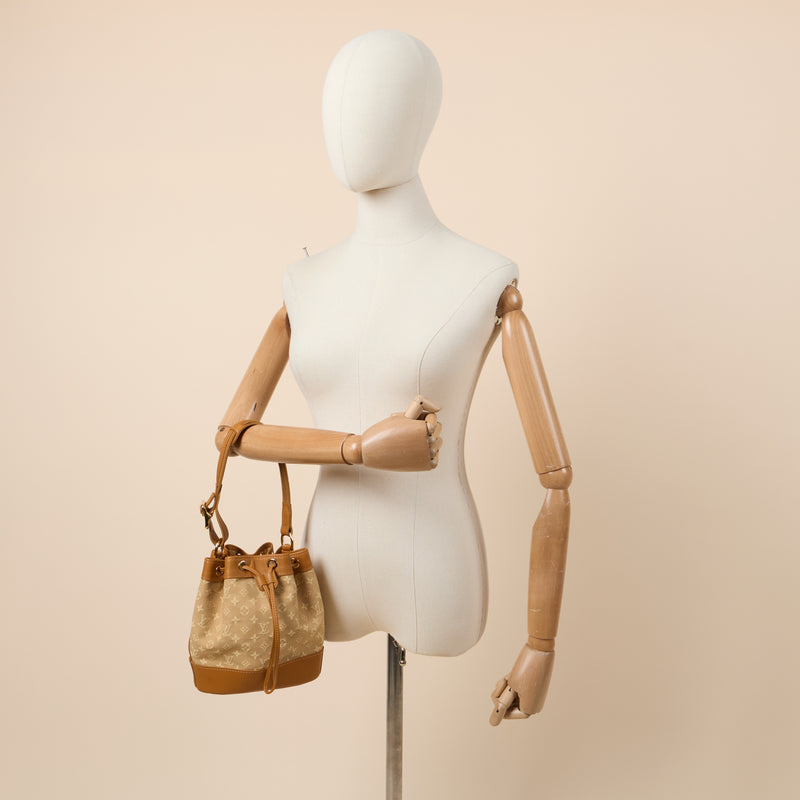 Louis Vuitton Bucket Bag Mini Lin Noe in Mini Lin Beige, Canvas