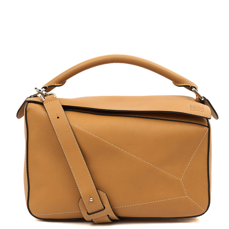 Picture of Loewe Top Handle Puzzle - Medium in Light Caramel, Leather