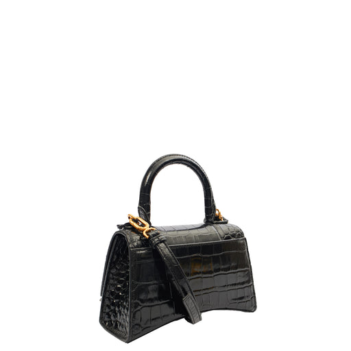 Picture of Balenciaga Mini Bag Hourglass XS in Black, Exotic Effect Leather