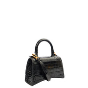 Picture of Balenciaga Mini Bag Hourglass XS in Black, Exotic Effect Leather