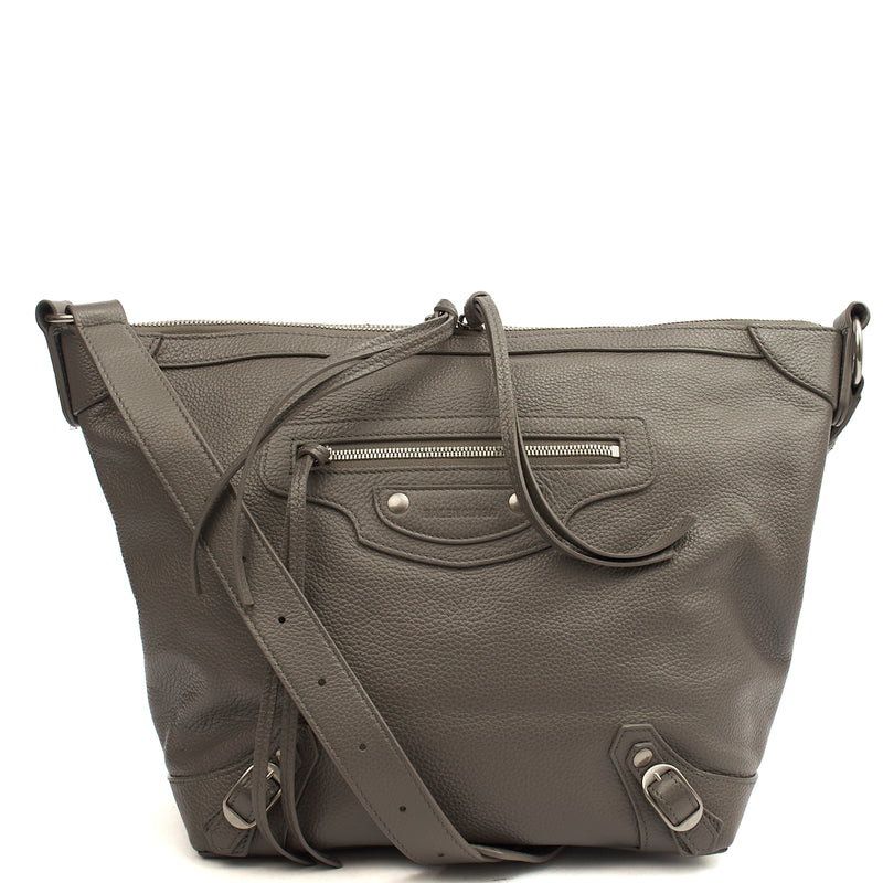 Picture of Balenciaga Cross Body Classic Day Hobo in Grey, Veau (Calfskin)