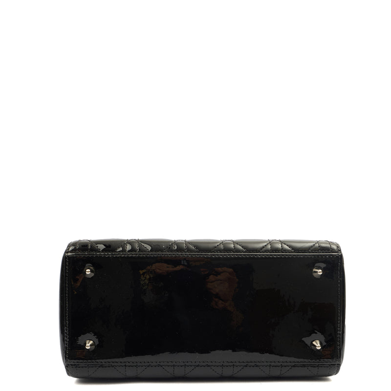 Picture of Christian Dior Top Handle Lady Dior - Medium in Black, Patent Leather
