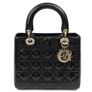 Picture of Christian Dior Top Handle Lady Dior - Medium in Black, Patent Leather