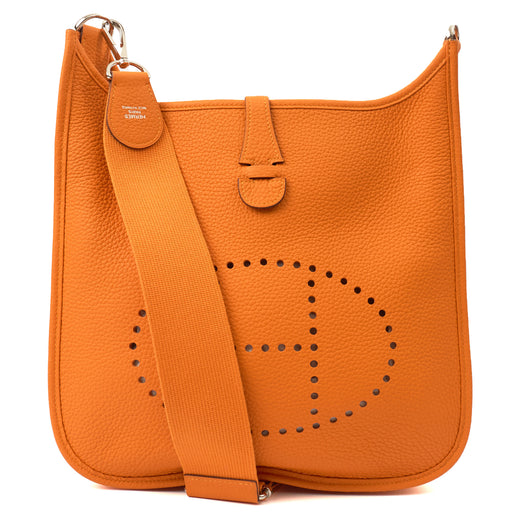 Picture of Hermes Cross Body Evelyne 29 in Classic Orange, Clemence Leather