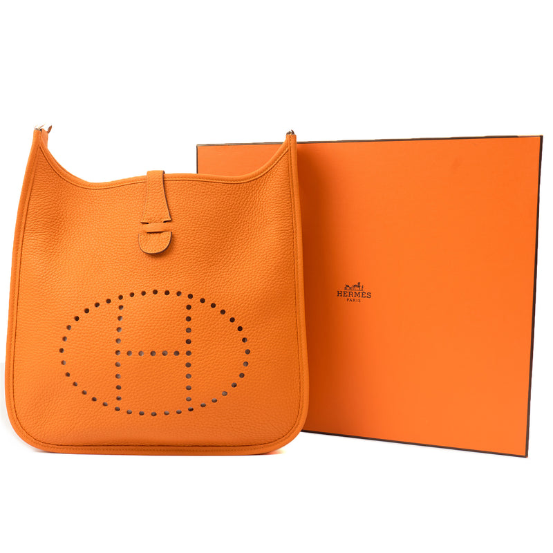 Picture of Hermes Cross Body Evelyne 29 in Classic Orange, Clemence Leather