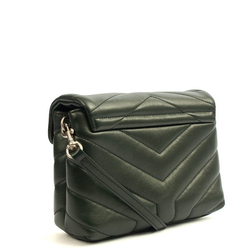 Picture of Saint Laurent Cross Body LouLou - Toy in Dark Green, Calfskin Leather