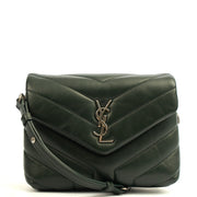 Picture of Saint Laurent Cross Body LouLou - Toy in Dark Green, Calfskin Leather