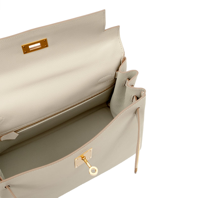 Picture of Hermes Top Handle Kelly 28 in Gris Perle, Evercolour
