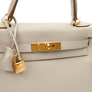 Picture of Hermes Top Handle Kelly 28 in Gris Perle, Evercolour