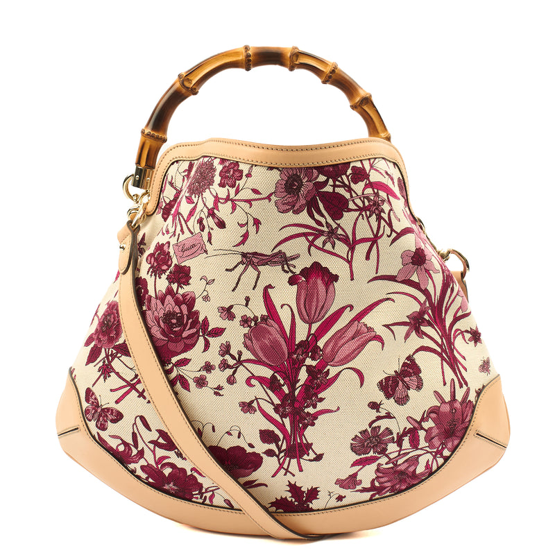 Picture of Gucci Shoulder Bag Bamboo Shoulder in Neutral, Fabric