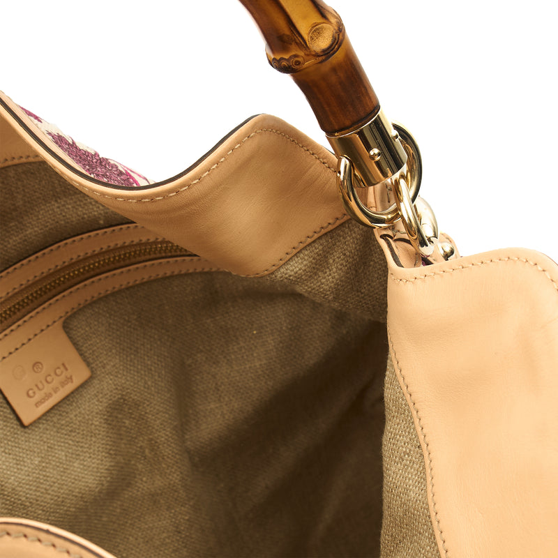 Picture of Gucci Shoulder Bag Bamboo Shoulder in Neutral, Fabric