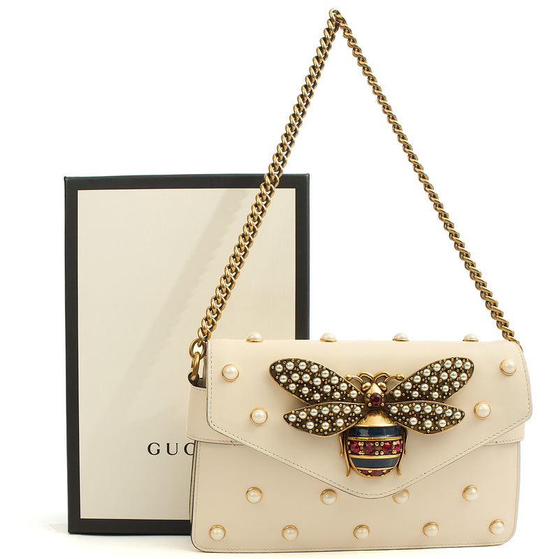 Picture of Gucci Cross Body Queen Margaret in Cream, Leather