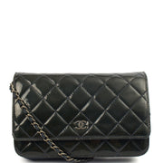 Picture of Chanel Cross Body Wallet on Chain in Blue, Patent Leather