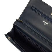 Picture of Chanel Cross Body Wallet on Chain in Blue, Patent Leather