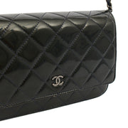 Picture of Chanel Cross Body Wallet on Chain in Blue, Patent Leather