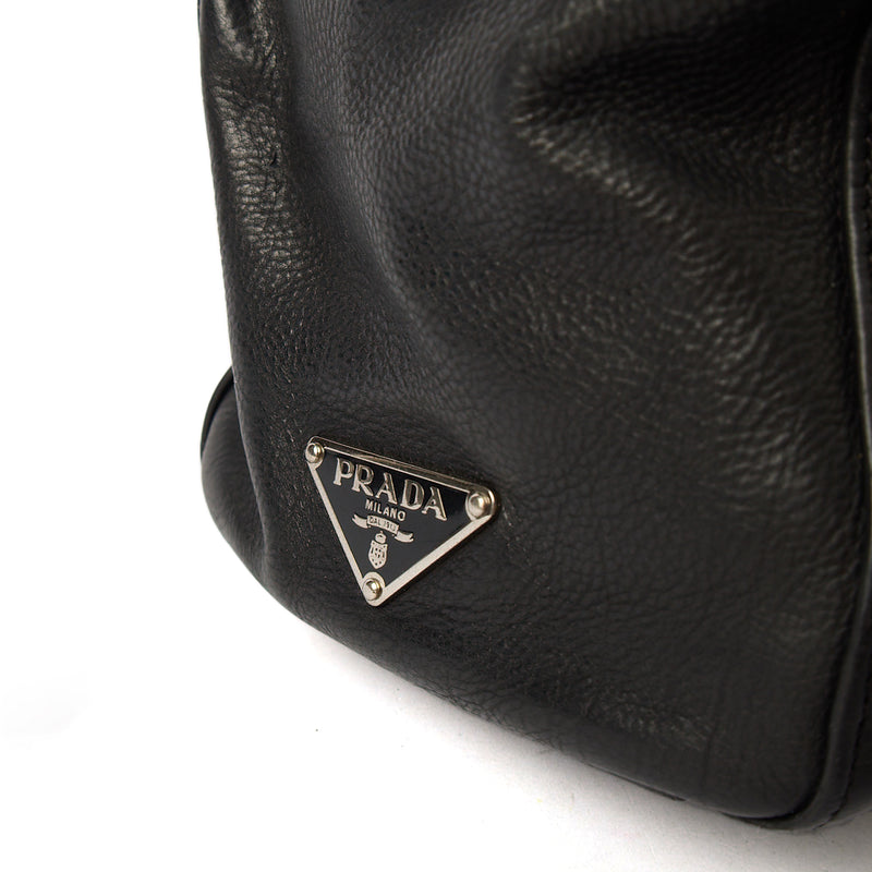 Picture of Prada Shoulder Bag Buckle Tote  in Black, Leather